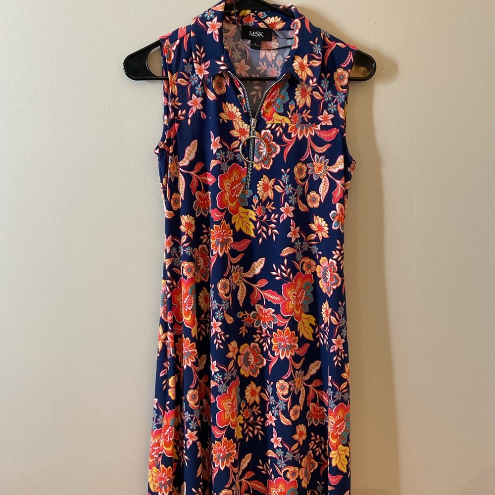 MSK Floral Sleeveless Dress NWT